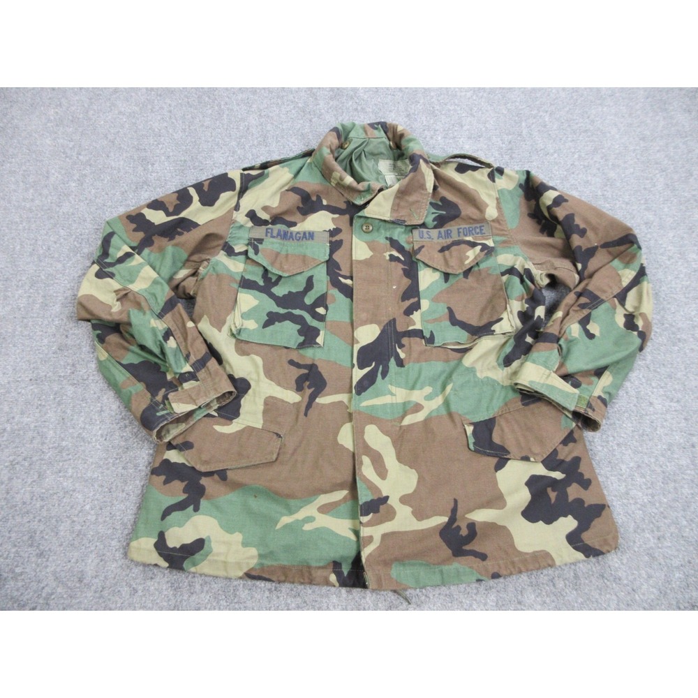US Air Force Jacket Coat Mens Large Woodland Camo Cold Weather Field Hooded